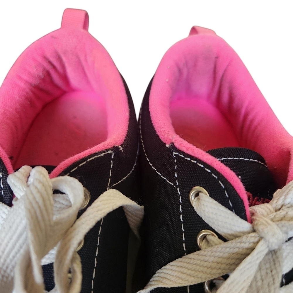 Heelys Pro 20 Pink Black White Lace Up Low Profile Wheels Skater Shoe Youth 6 - Picture 3 of 9